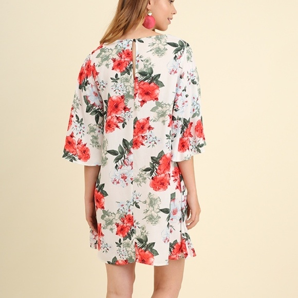 NWT Umgee Open sleeve crossed front floral dress - Picture 3 of 3